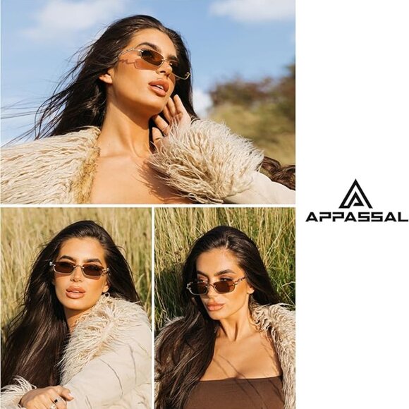 Fashion Small Square Women\'s Sunglasses Luxury Brand Metal Half Frame Sunglasses